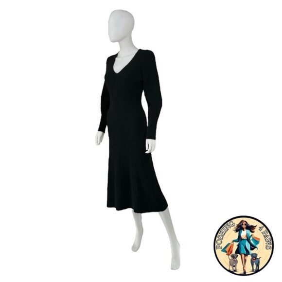 Hyacinth House NEW Black Brigid Knit Long Sleeve Midi Sweater Dress Size M - Picture 4 of 8